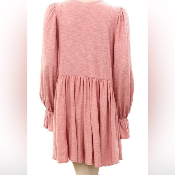 Free People Dont Call Me Baby Flowy Tunic Top Mini Dress Size S Rosie Pink - Picture 6 of 8